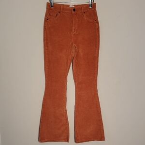 BDG Rust Orange Corduroy Flare Jean Sz 28